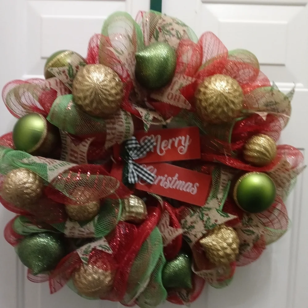 Handmade 14 inch Christmas wreath